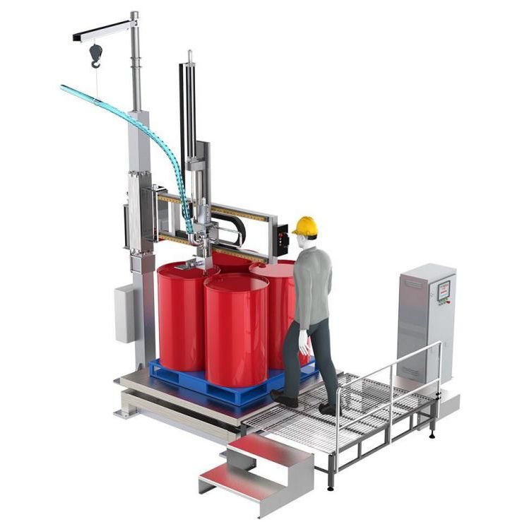 IBC Barrel Rocker Arm Chemical Additive Fyllingarvél